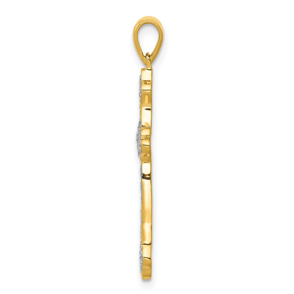 14k 1/10 carat Diamond Cross Pendant