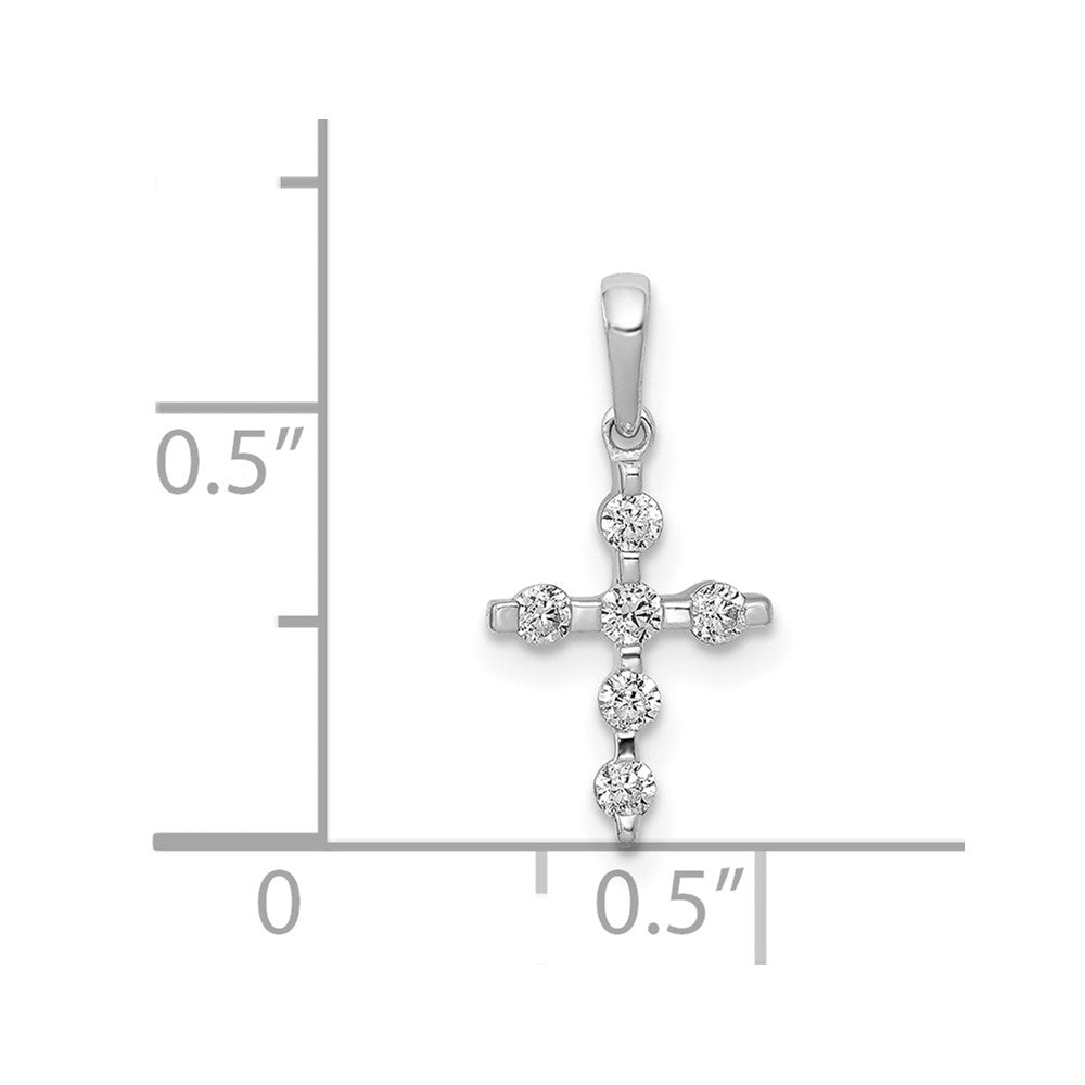 14k White Gold 1/6 carat Diamond Cross Pendant