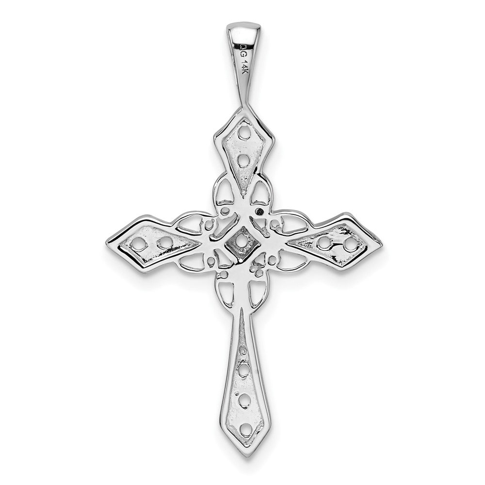 14k White Gold Passion Cross Pendant Mounting