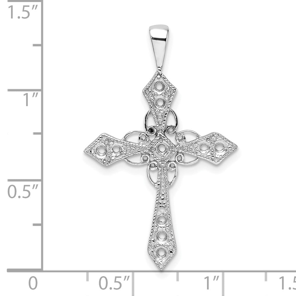 14k White Gold Passion Cross Pendant Mounting