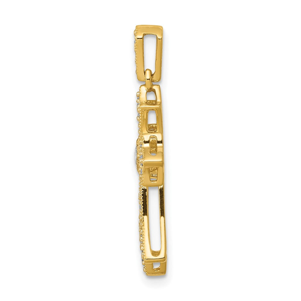 10K  1/6ct. Diamond Fleur de Lis Cross Pendant