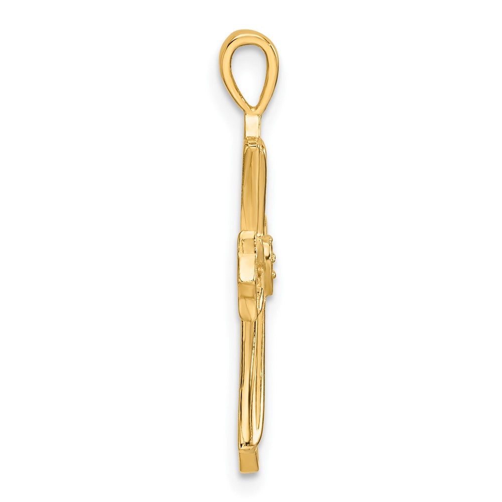 14k Cross with Heart Center Pendant Mounting