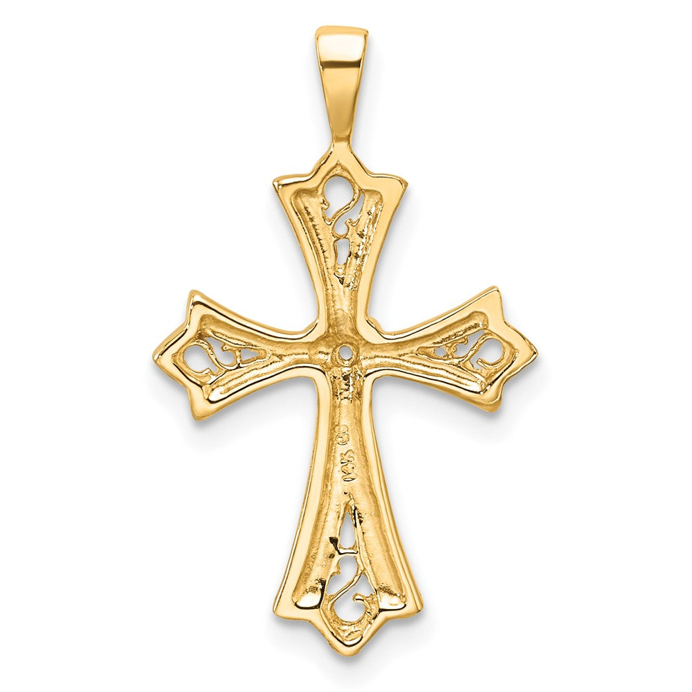 14k Cross with Heart Center Pendant Mounting