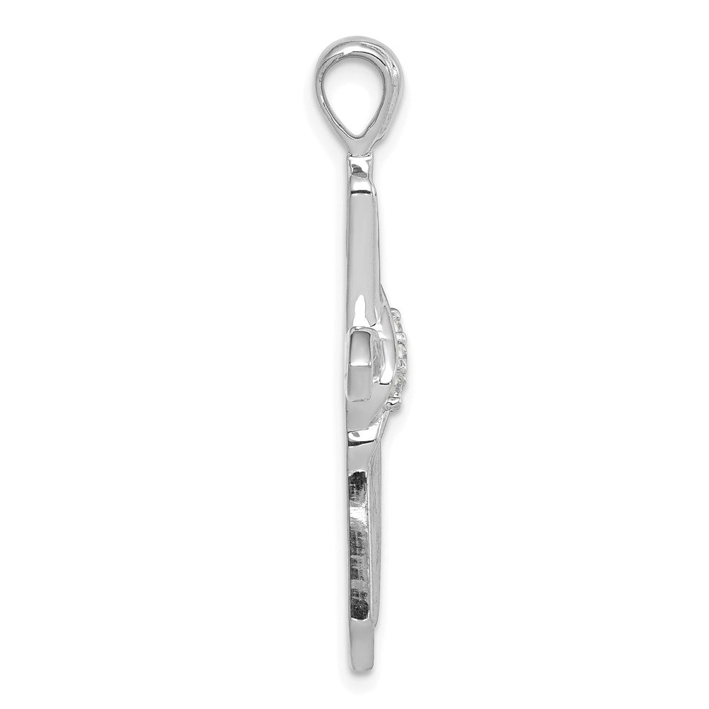 14k White Gold 1/20 carat Diamond Cross Pendant