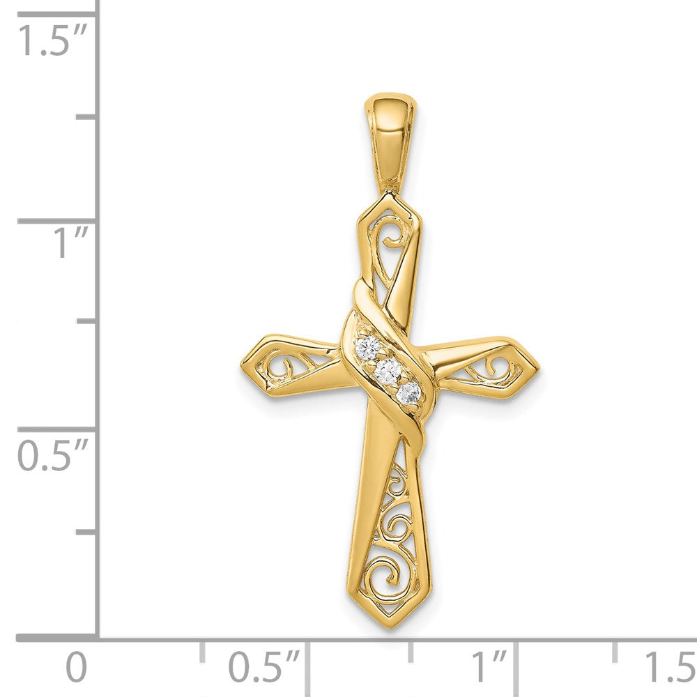 14k 1/20 carat Diamond Cross Pendant