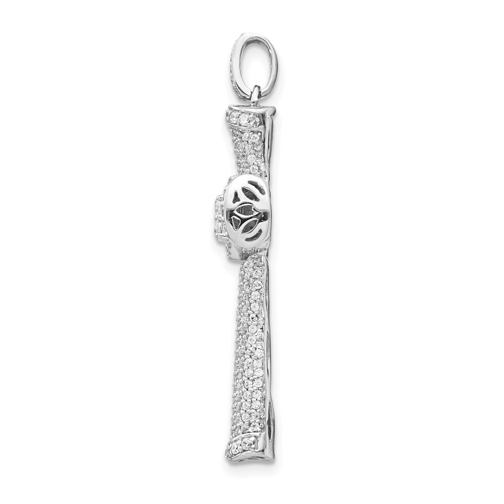 14k White Gold 1 carat Diamond Cross Pendant