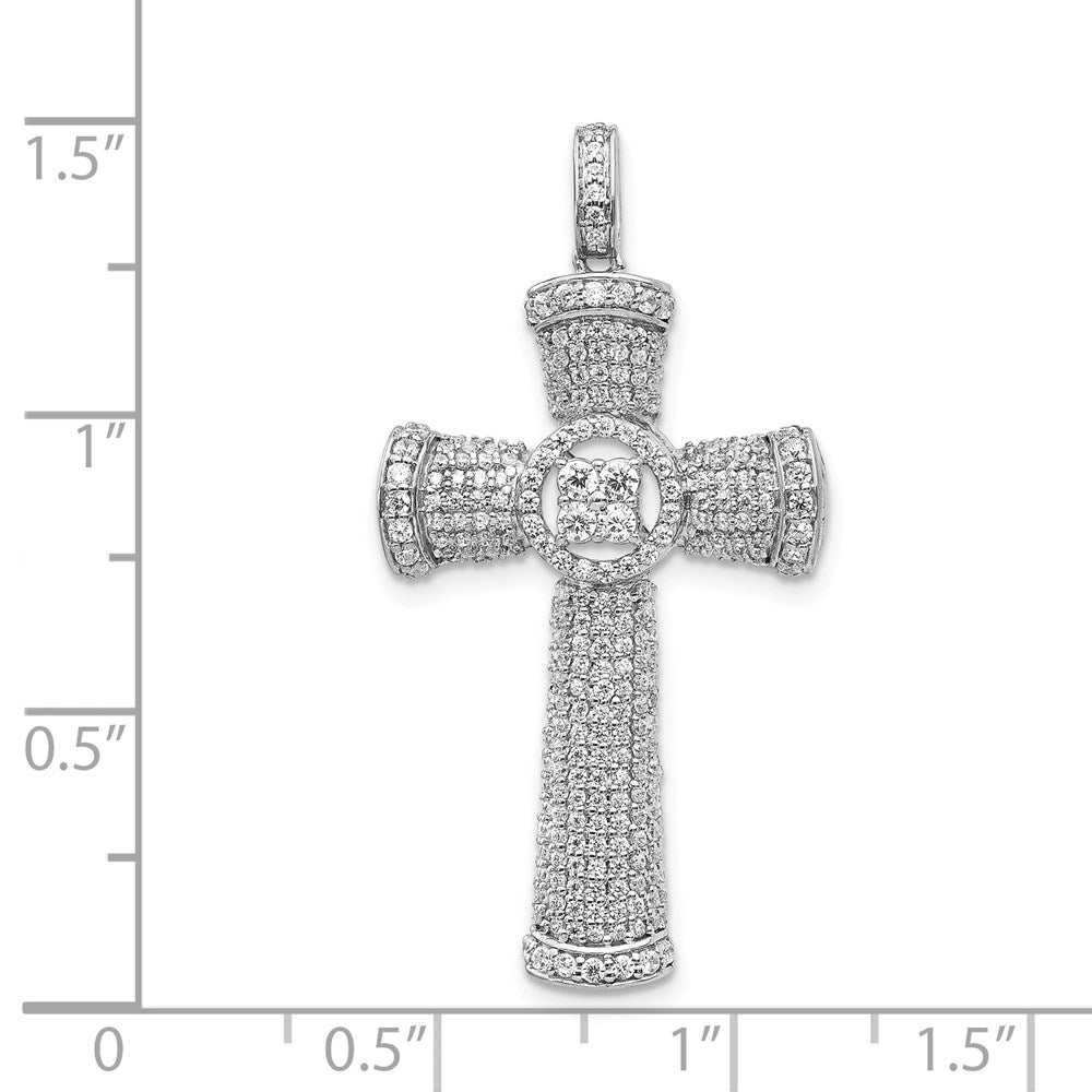 14k White Gold 1 carat Diamond Cross Pendant