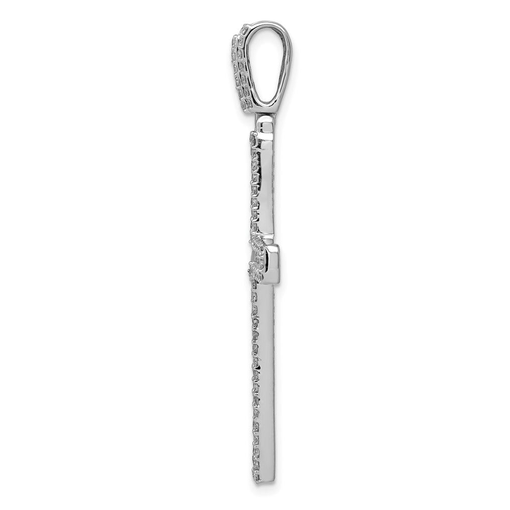 14k White Gold 1 1/10 carat Diamond Latin Cross Pendant