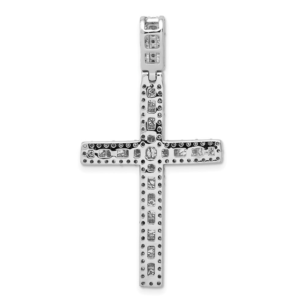 14k White Gold 1 1/10 carat Diamond Latin Cross Pendant