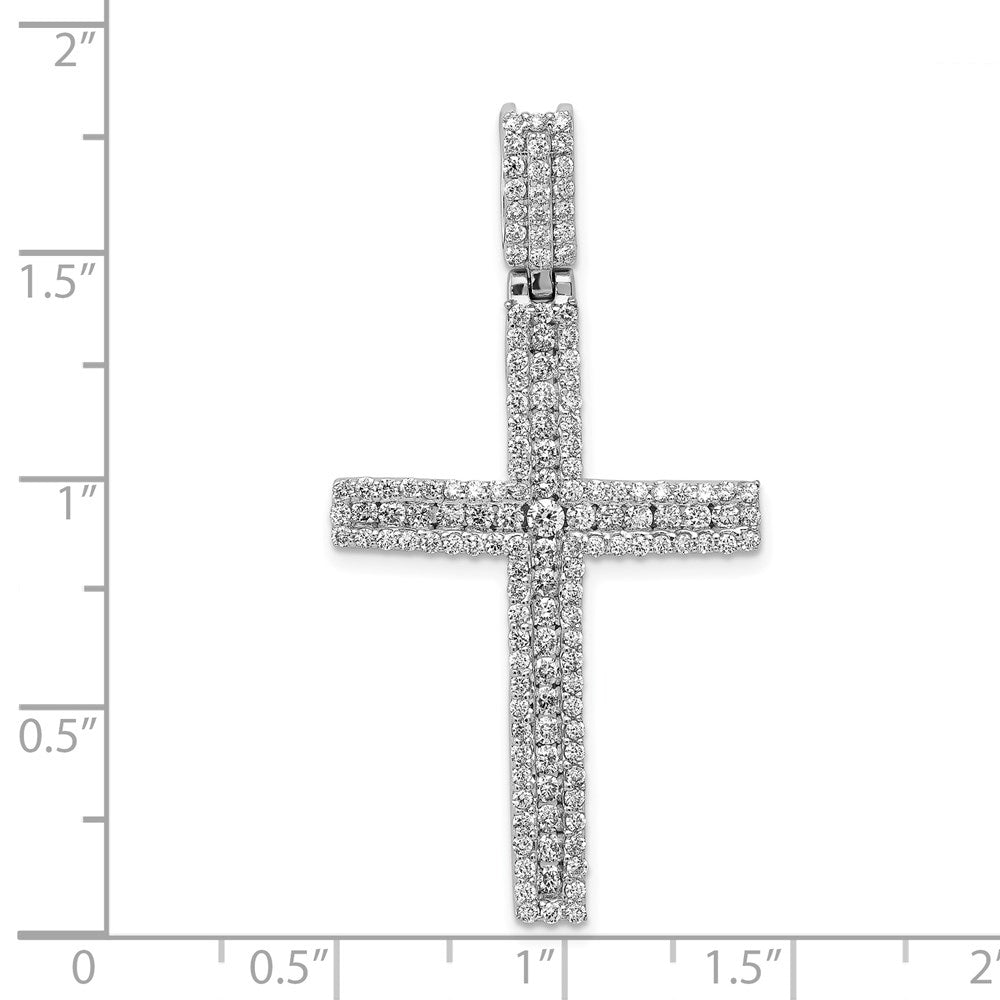 14k White Gold 1 1/10 carat Diamond Latin Cross Pendant