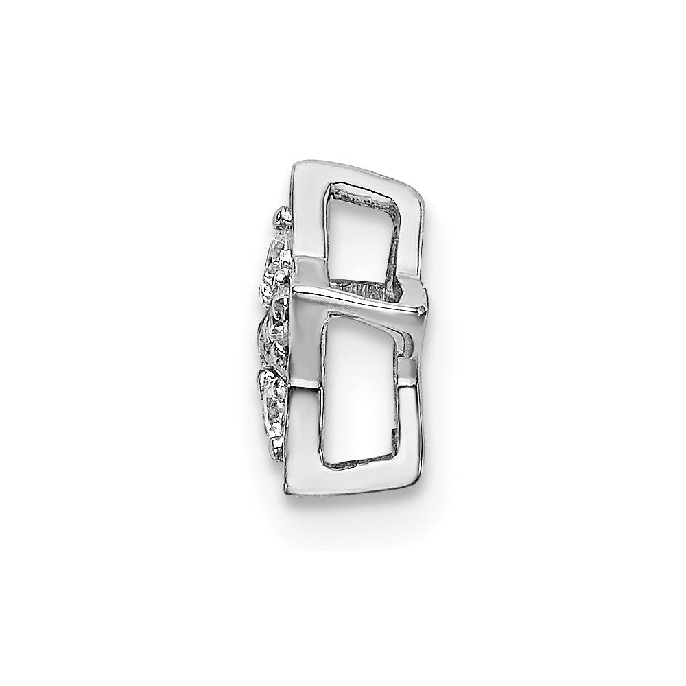 14k White Gold 1/10 carat Diamond Star Chain Slide Pendant