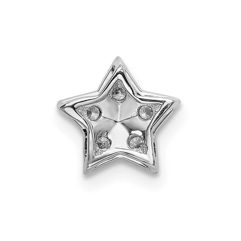 14k White Gold 1/10 carat Diamond Star Chain Slide Pendant