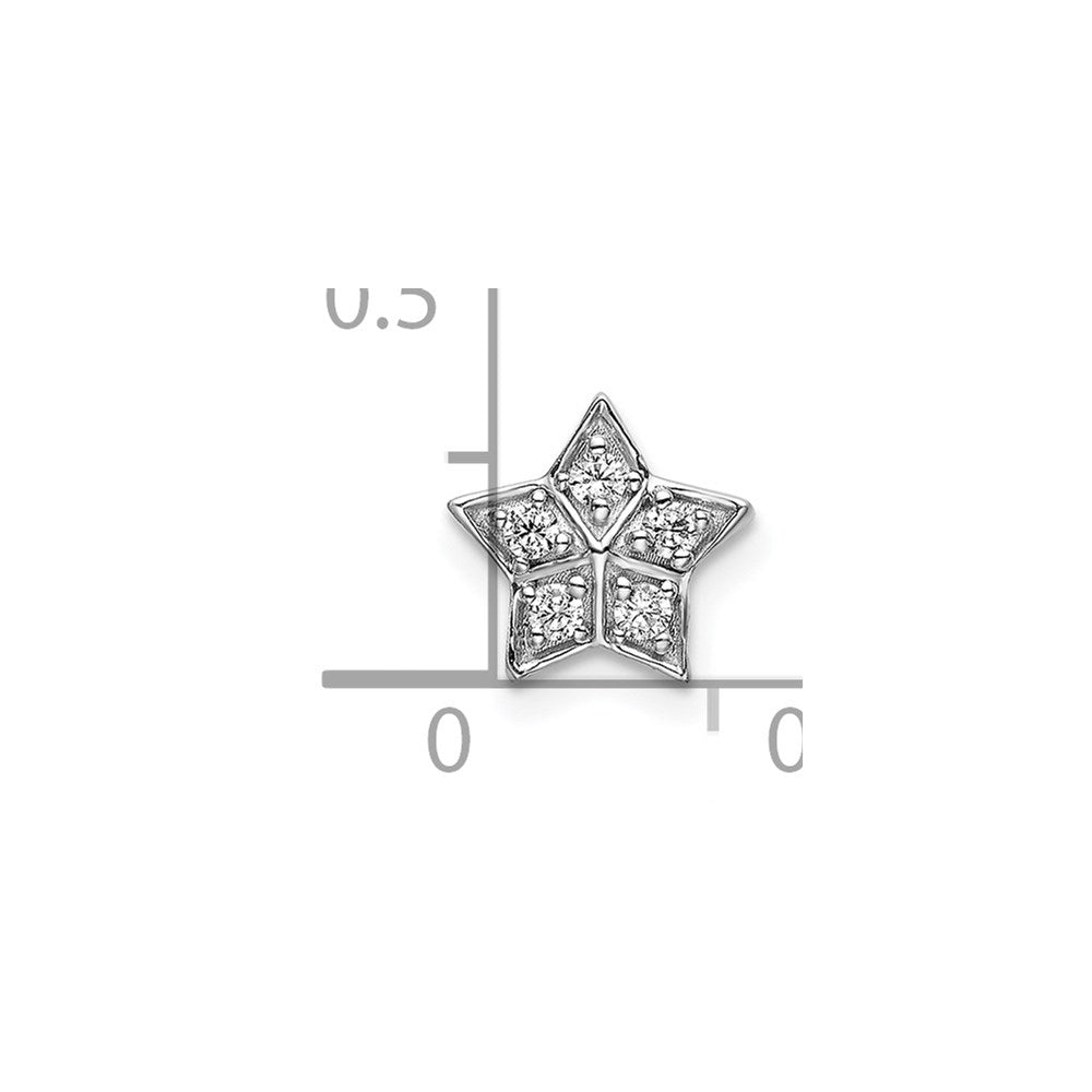 14k White Gold 1/10 carat Diamond Star Chain Slide Pendant
