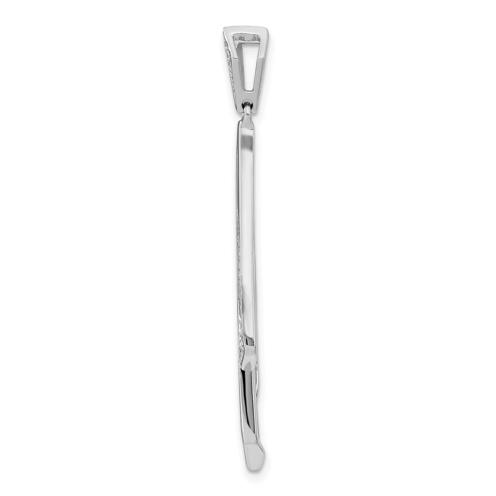 14k White Gold 1/4 carat Graduated Diamond Fancy Dangle Pendant