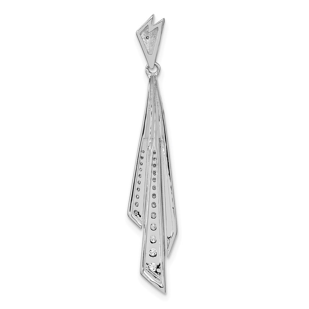 14k White Gold 1/4 carat Graduated Diamond Fancy Dangle Pendant