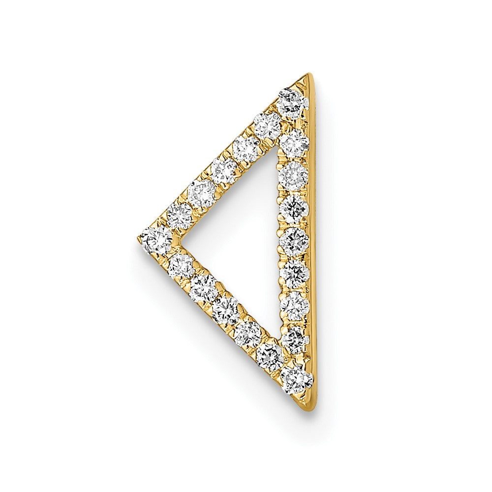 14k Polished 1/10 carat Diamond Triangle Chain Slide