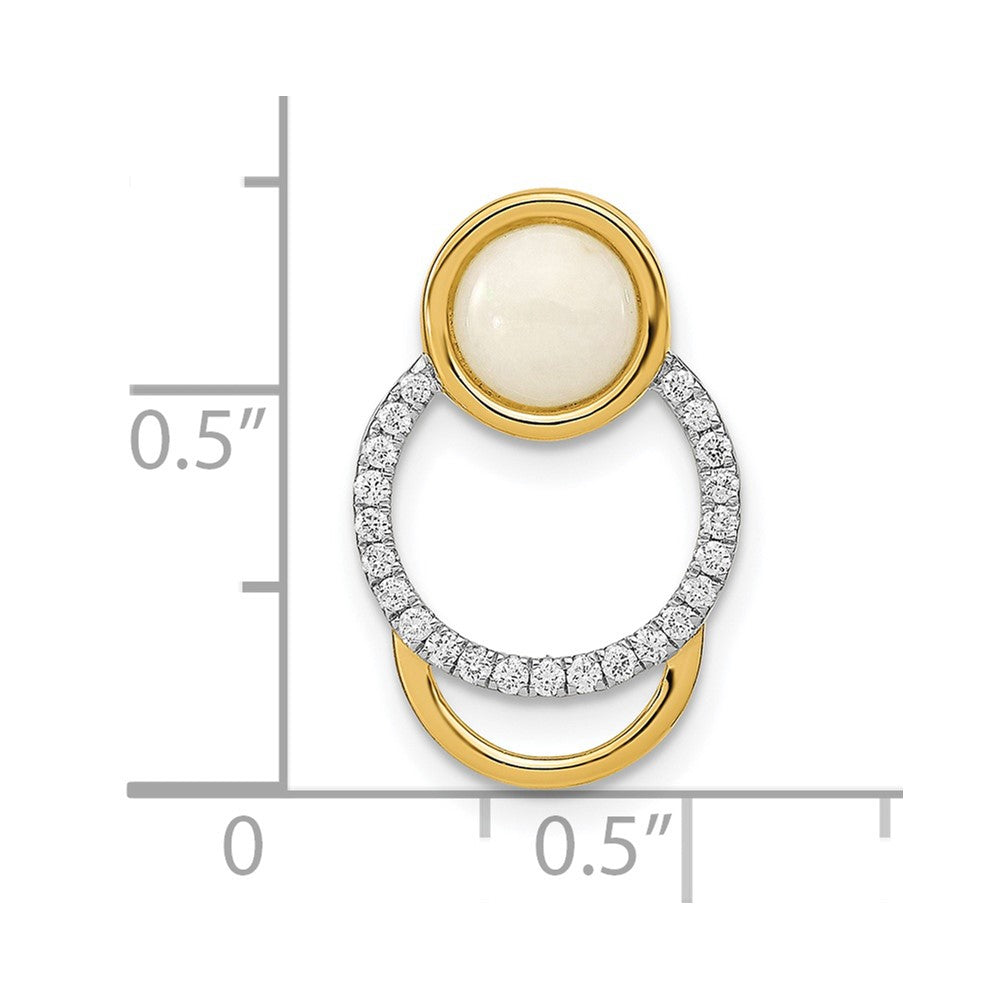 14k Diamond and Opal Circle Chain Slide