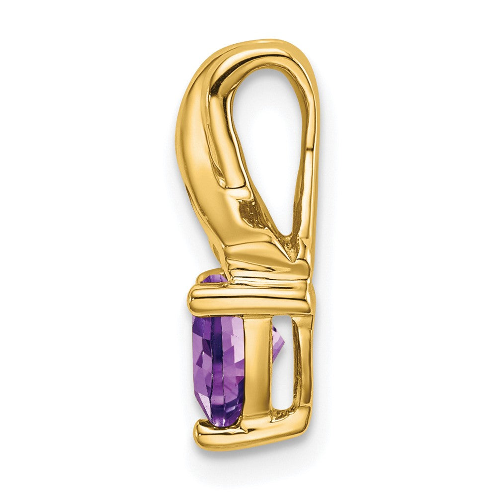 14k 6mm Trillion Amethyst and Diamond Chain Slide