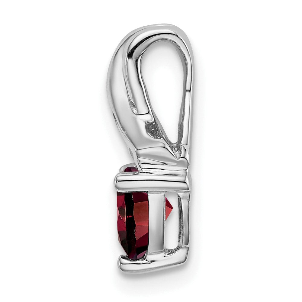14k White Gold 6mm Trillion Garnet and Diamond Chain Slide