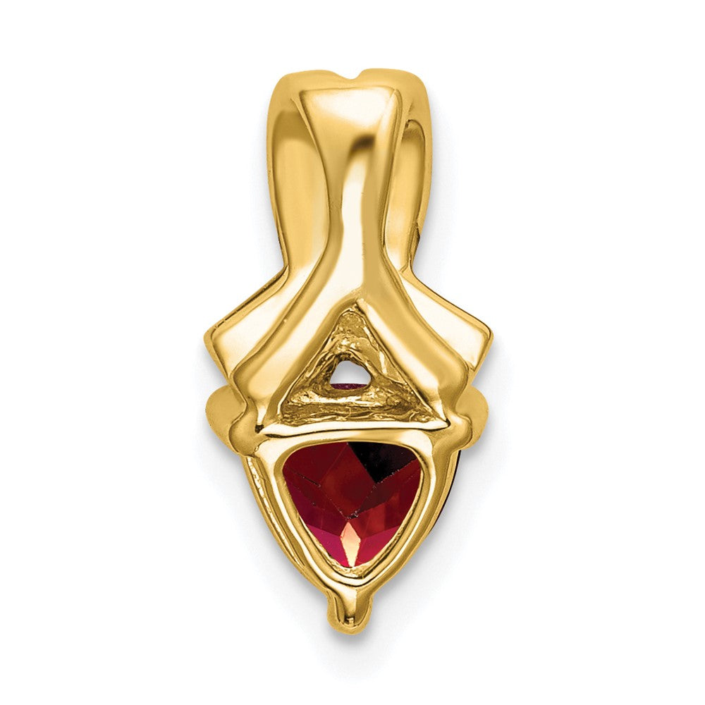 14k 6mm Trillion Garnet and Diamond Chain Slide