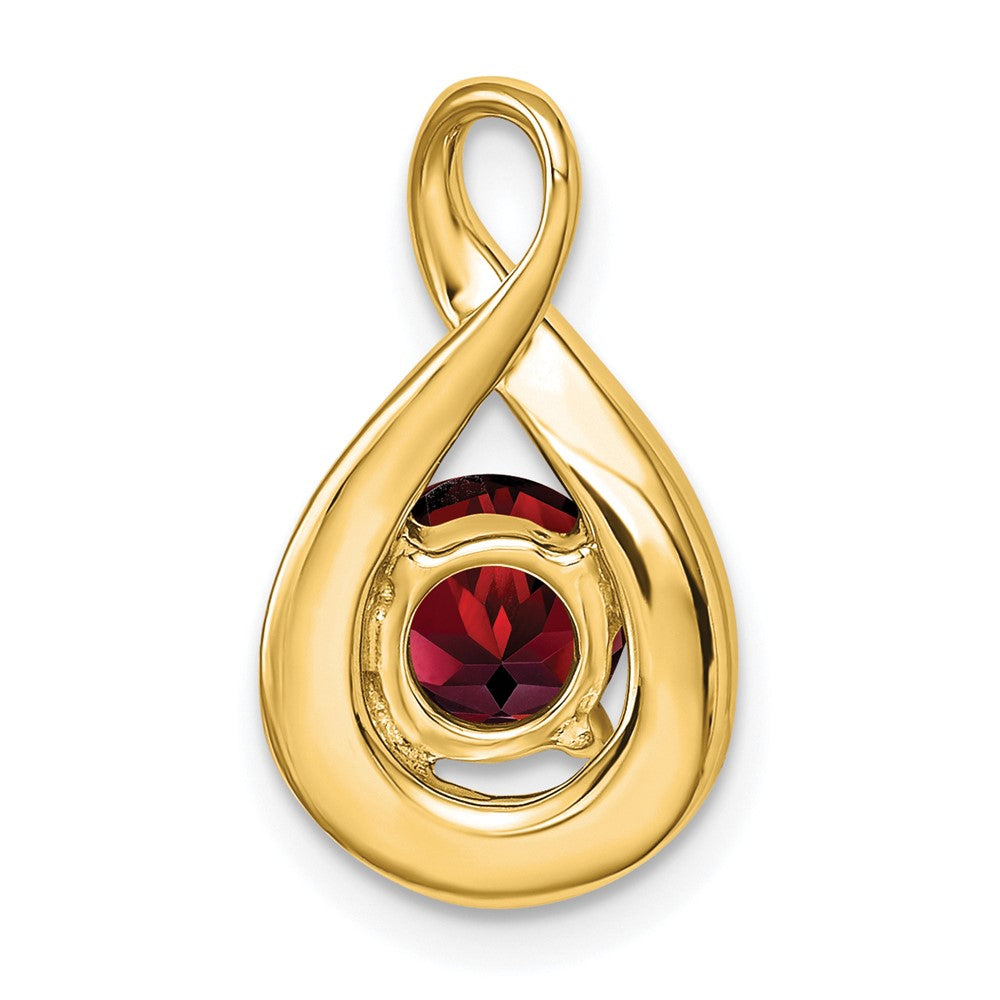 14k 6mm Round Garnet and Diamond Chain Slide