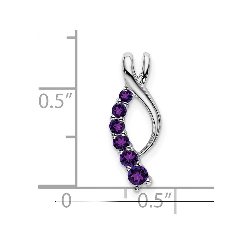 14k White Gold Graduated Amethyst Journey Chain Slide