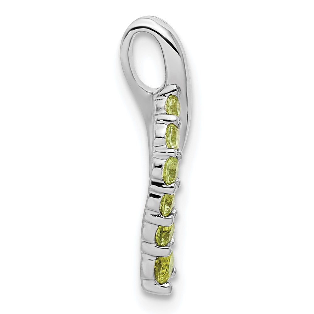 14k White Gold Graduated Peridot Journey Chain Slide