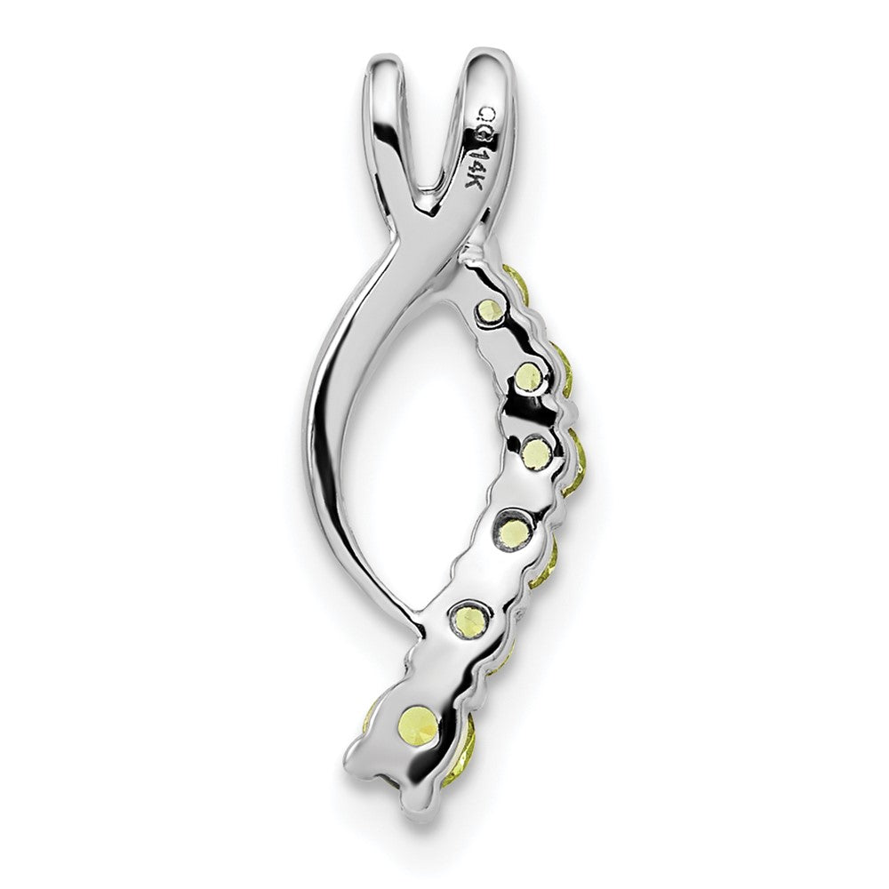 14k White Gold Graduated Peridot Journey Chain Slide