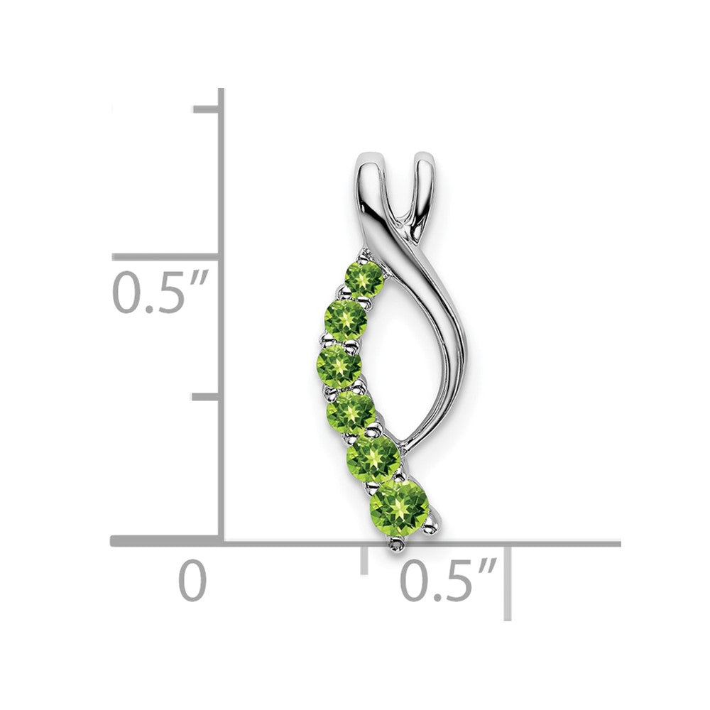 14k White Gold Graduated Peridot Journey Chain Slide