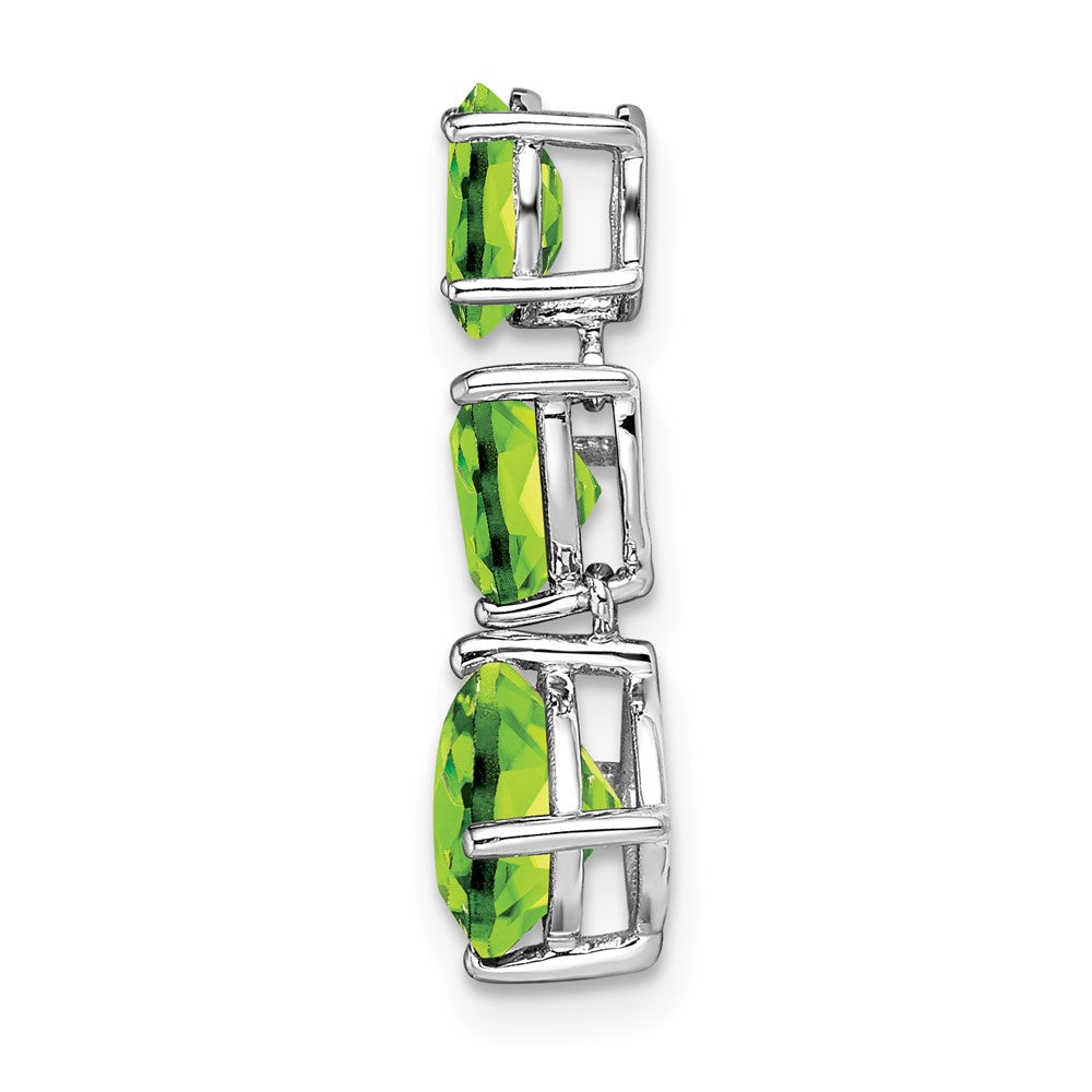 14k White Gold Oval/Pear/Cushion Peridot Chain Slide