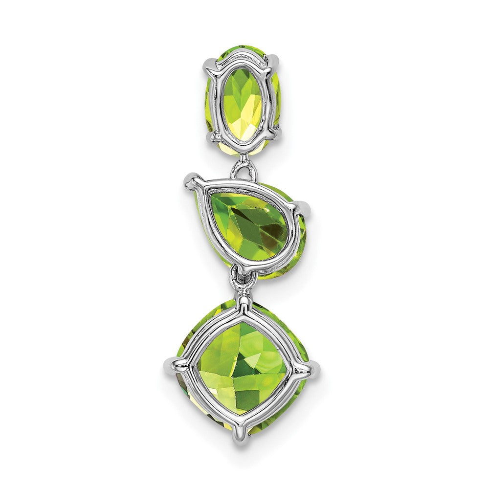 14k White Gold Oval/Pear/Cushion Peridot Chain Slide