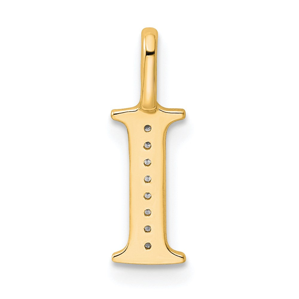 10K Diamond Letter I Initial Pendant