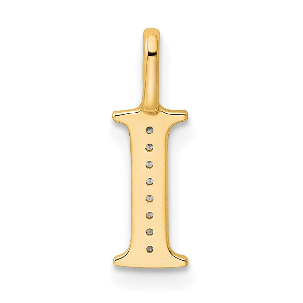 14k Diamond Letter I Initial Pendant