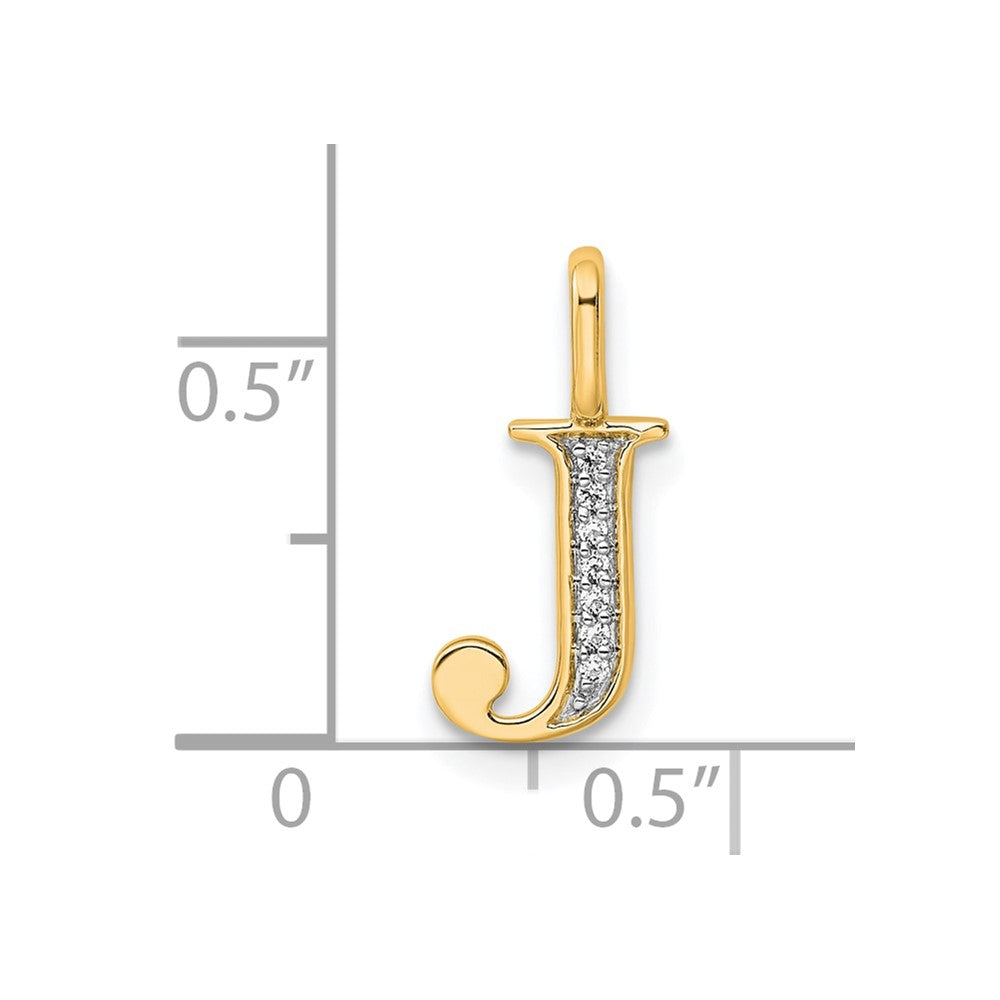 10K Diamond Letter J Initial Pendant