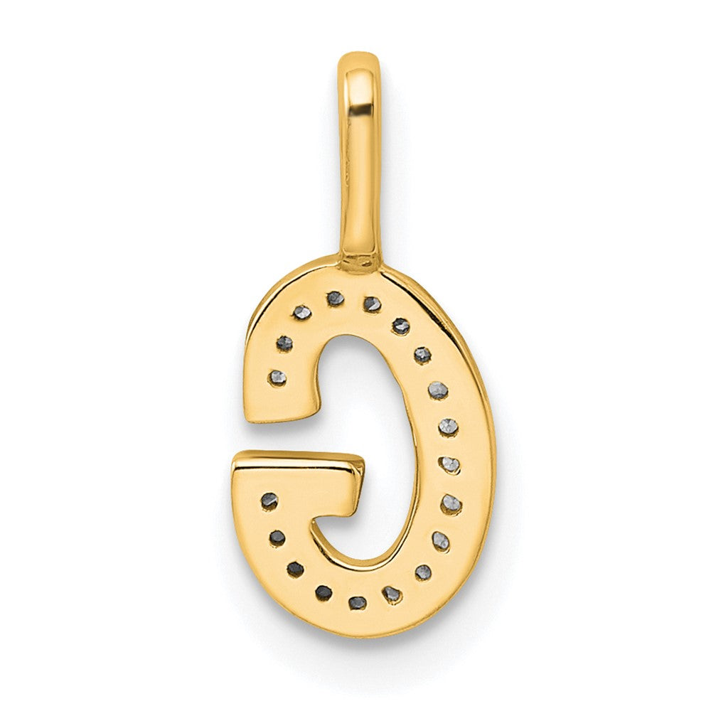 14K  Gold Diamond Letter G Initial Pendant