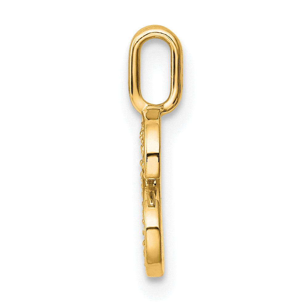 14K  Gold Diamond Letter S Initial Pendant