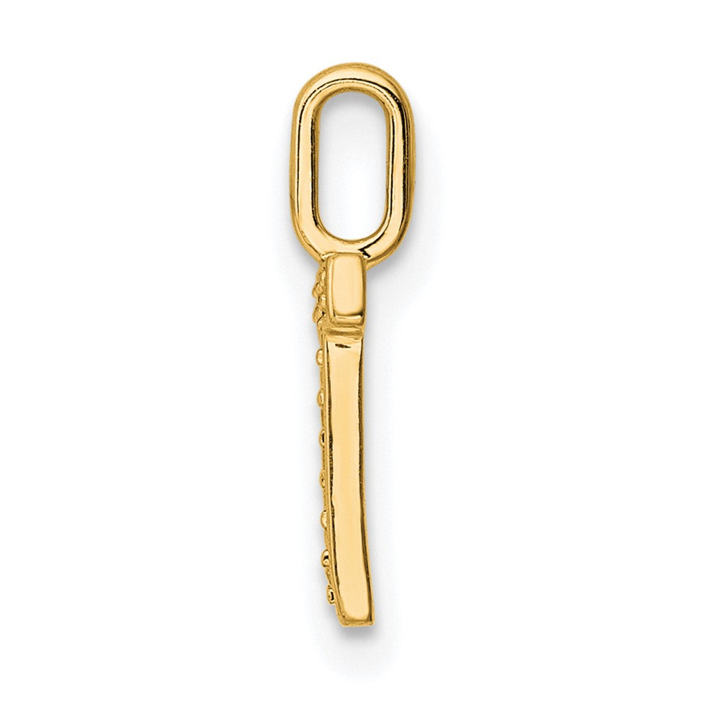 14K  Gold Diamond Letter T Initial Pendant