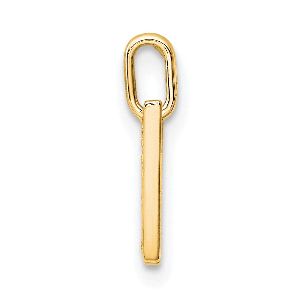14K  Gold Diamond Letter W Initial Pendant