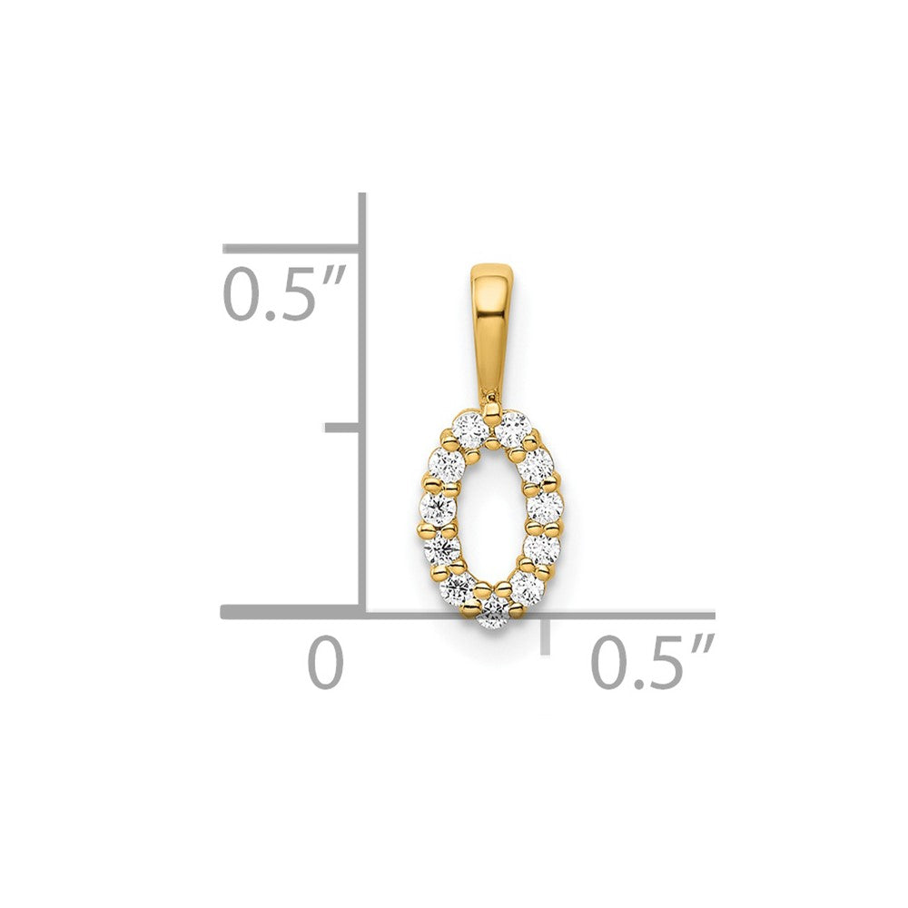 14K Diamond Number 0 Pendant