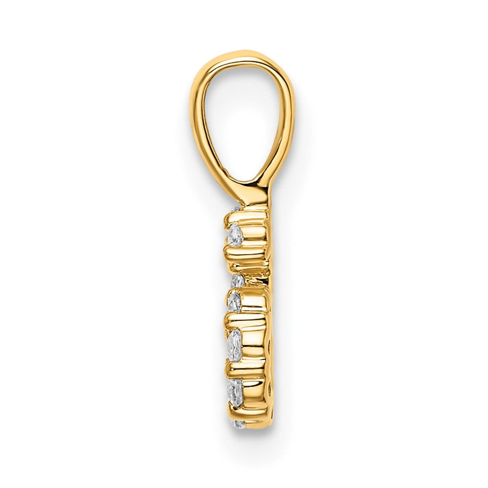 14K Diamond Number 6 Pendant