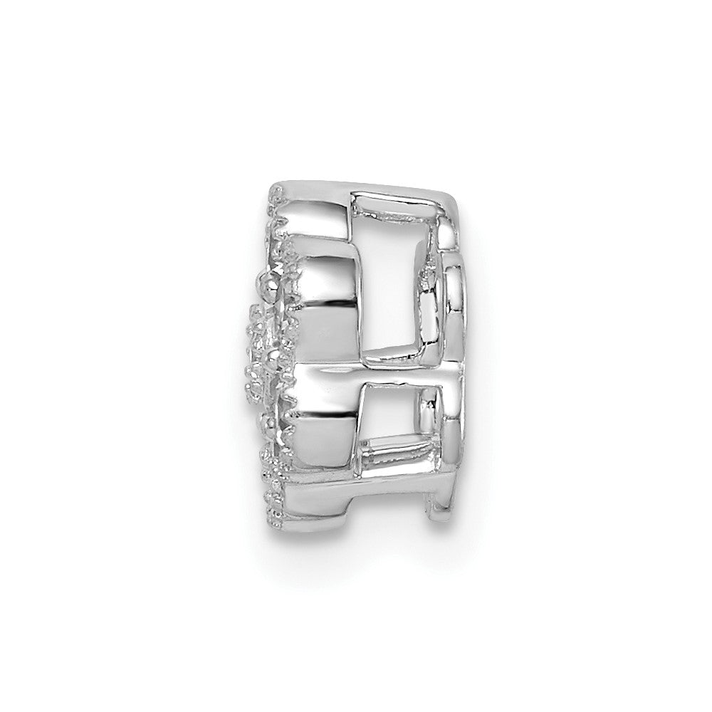 14k White Gold Floral 1/4 carat Diamond Chain Slide