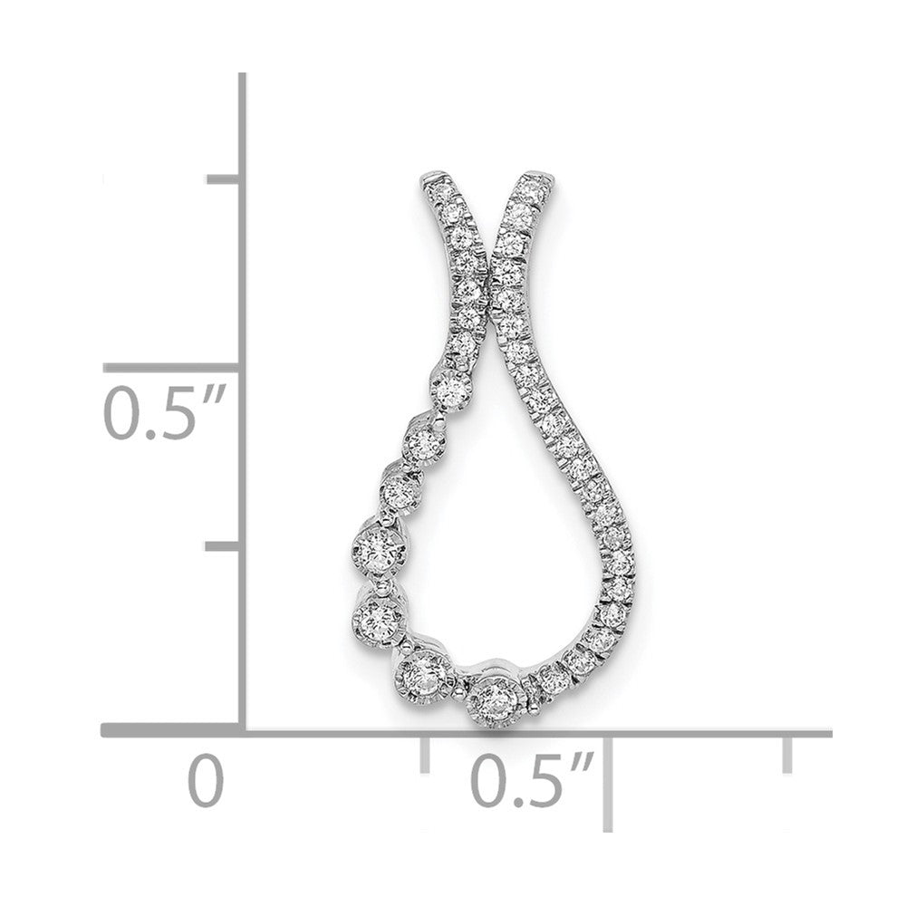14k White Gold 1/6 carat Diamond Teardrop Chain Slide