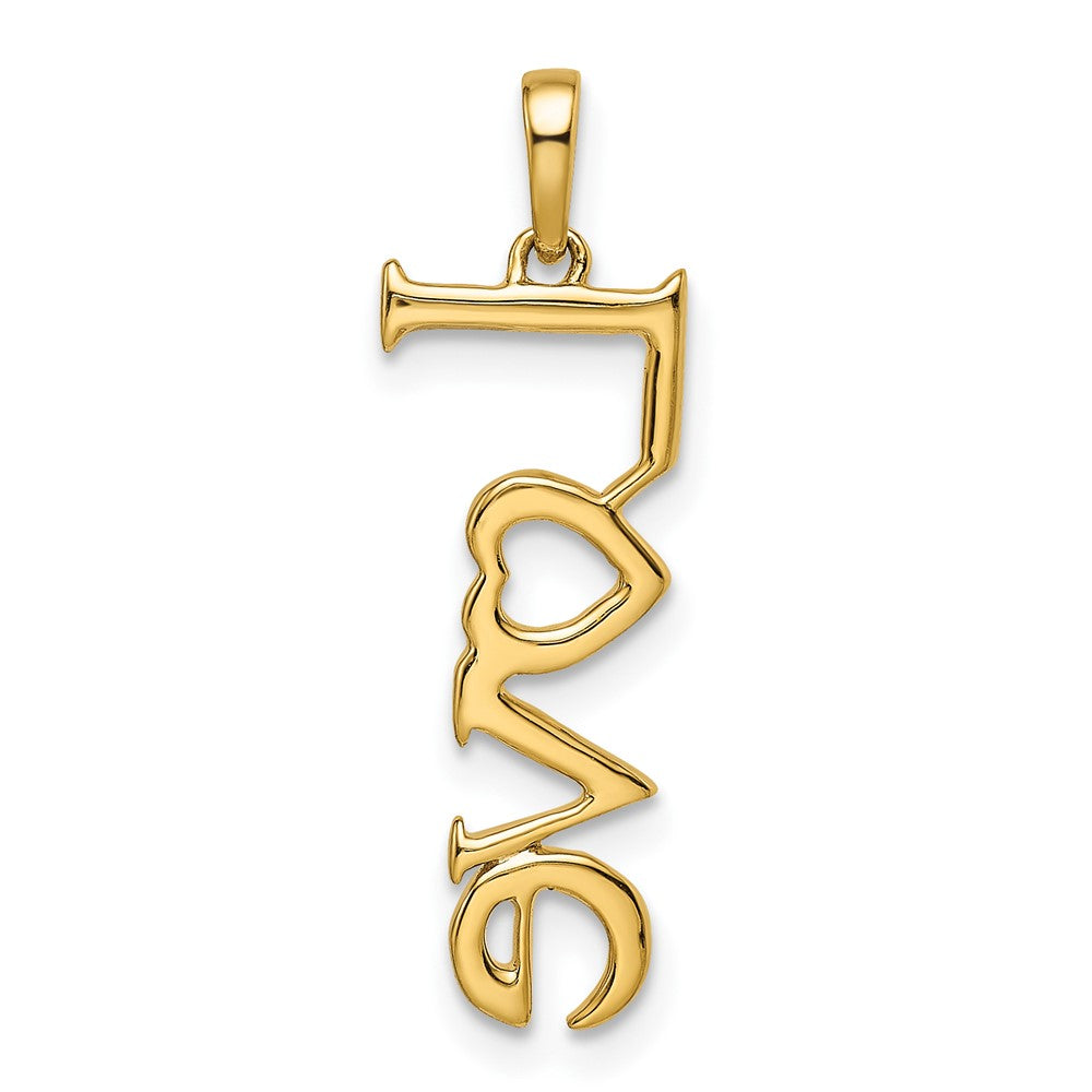 14k Polished LOVE Diamond Pendant