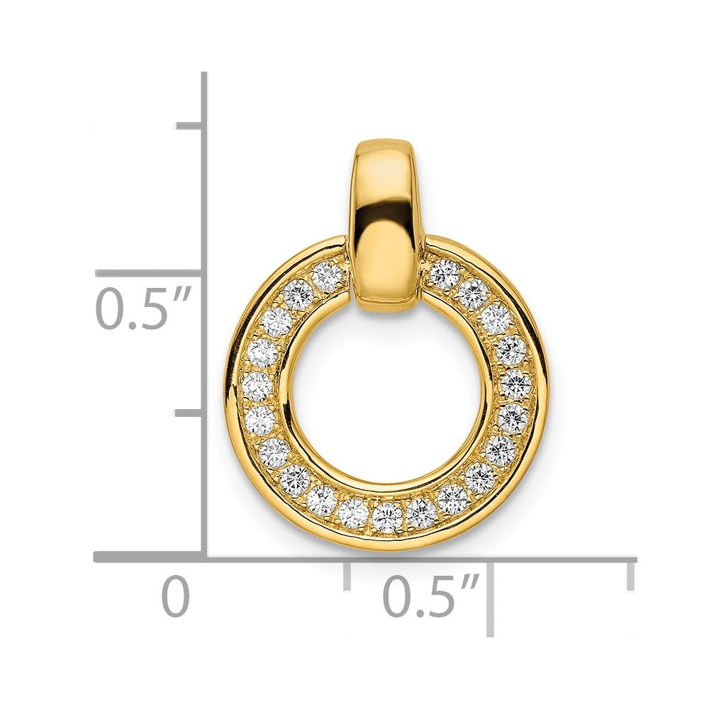 14k Polished 1/4 carat Diamond Circle Chain Slide