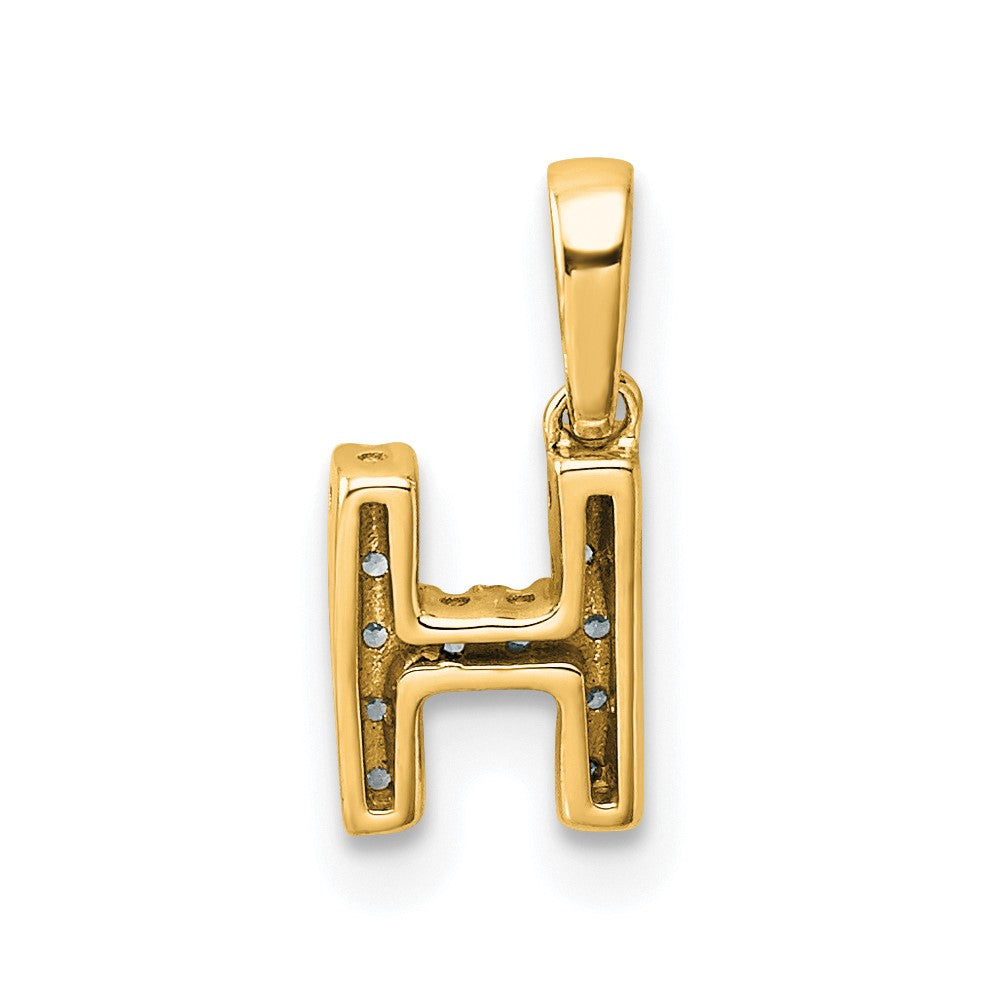 14K  Diamond Letter H Initial with Bail Pendant
