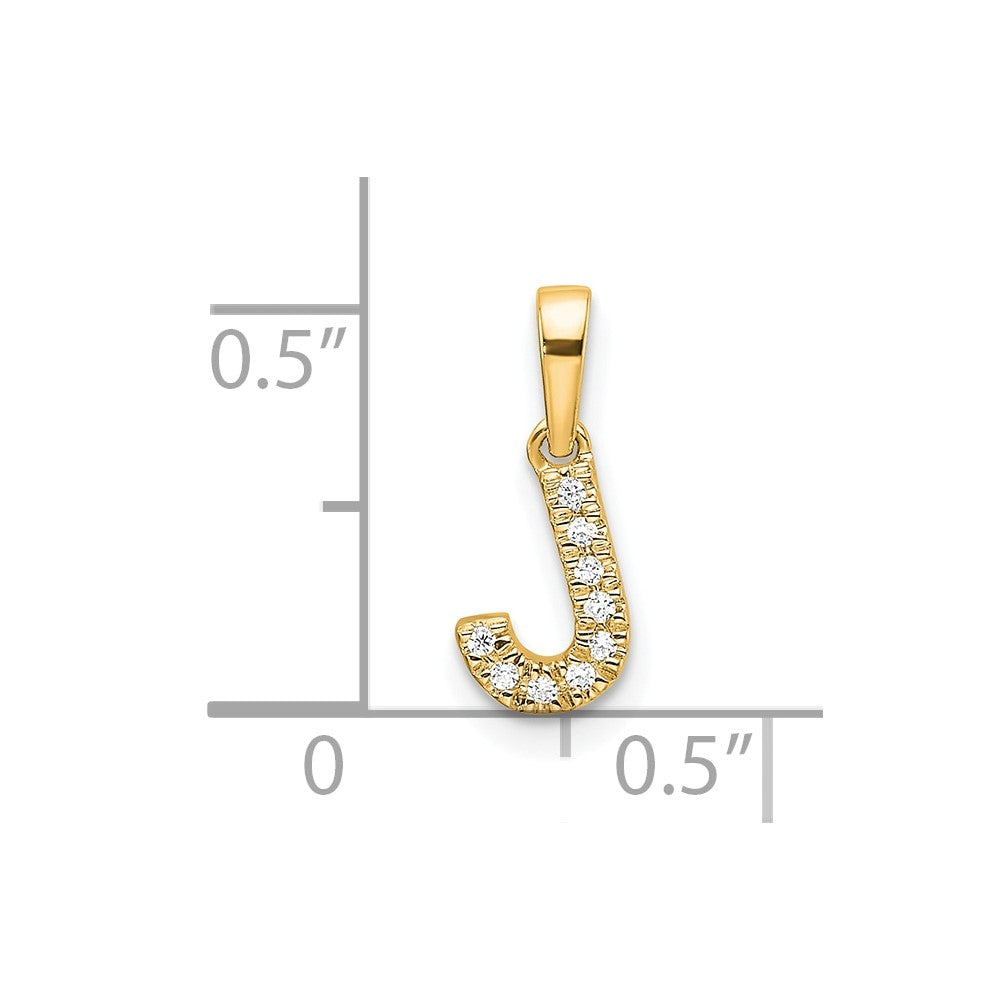 10K Diamond Letter J Initial with Bail Pendant