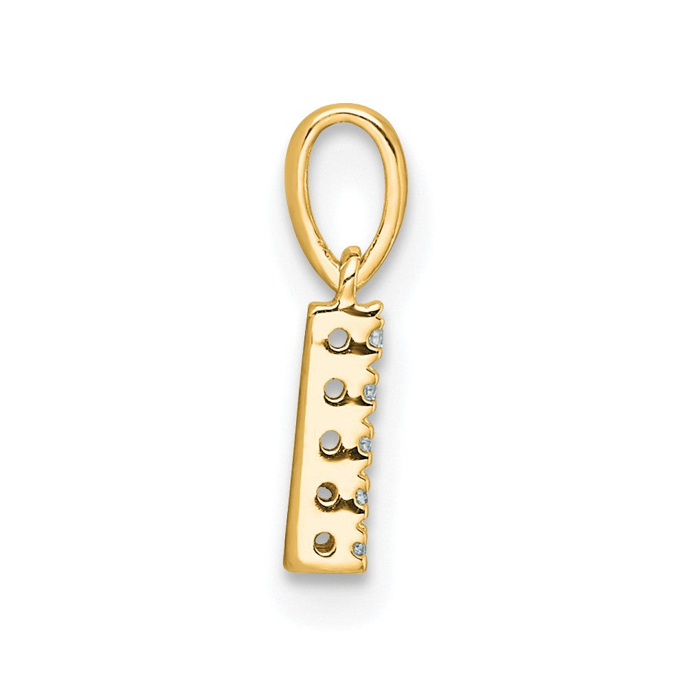 10K Diamond Letter L Initial with Bail Pendant