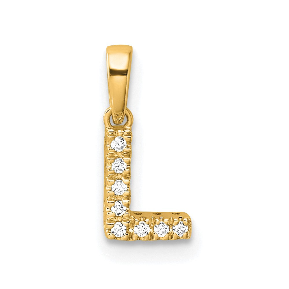 10K Diamond Letter L Initial with Bail Pendant