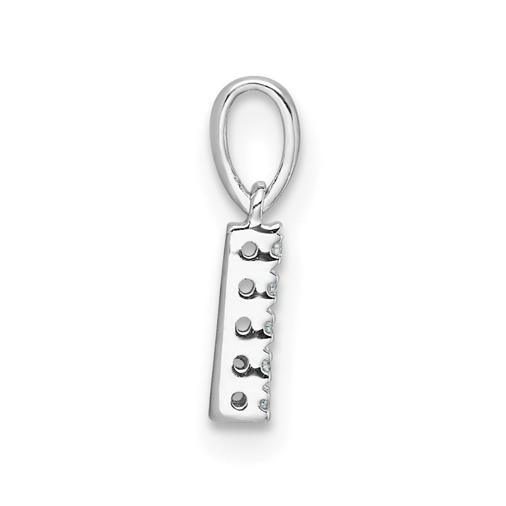 14K  White Gold Diamond Letter L Initial with Bail Pendant