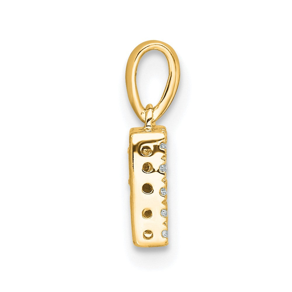 14K  Diamond Letter R Initial with Bail Pendant
